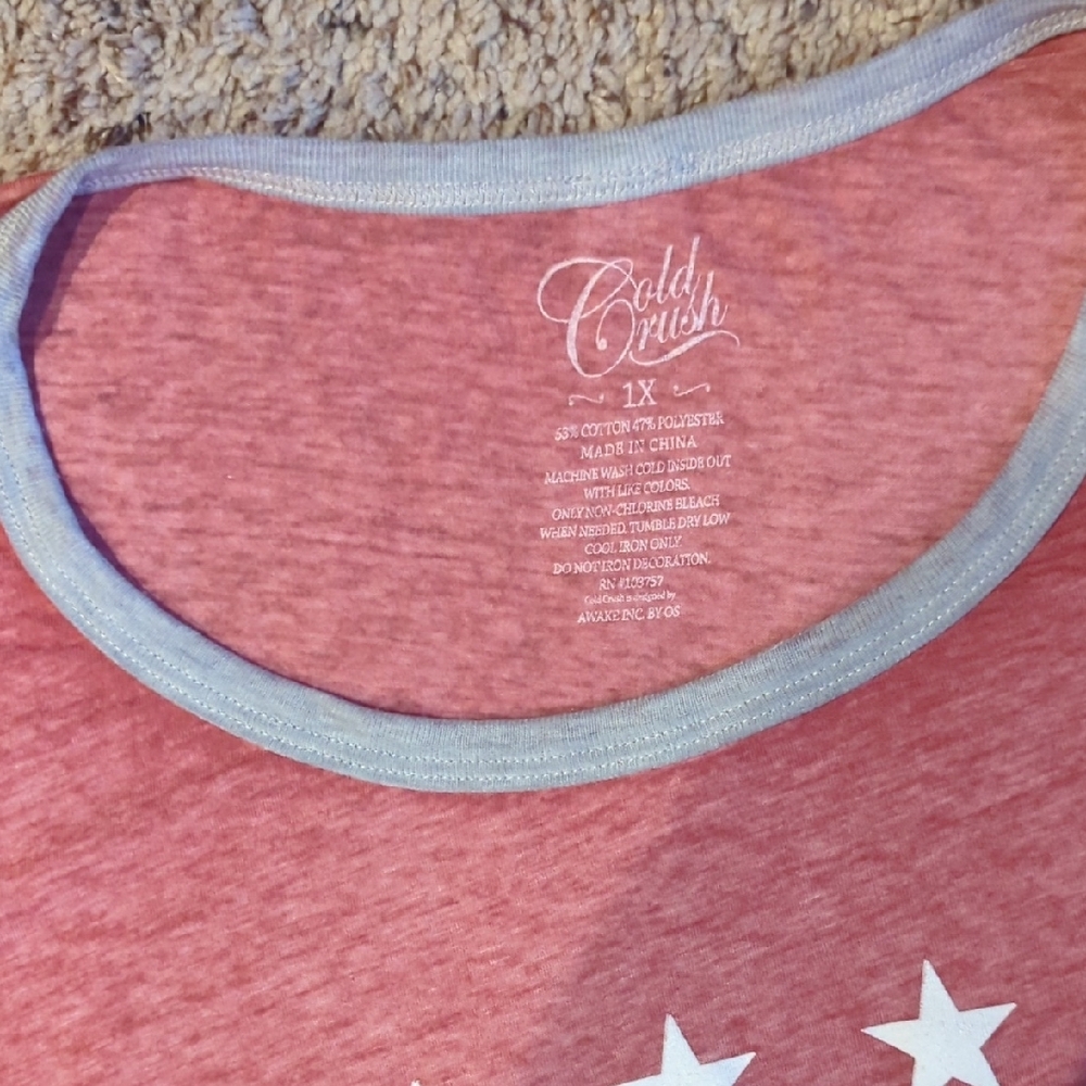 Cold Crush Red Graphic Tee with Gray Accents - Picture 2 of 5